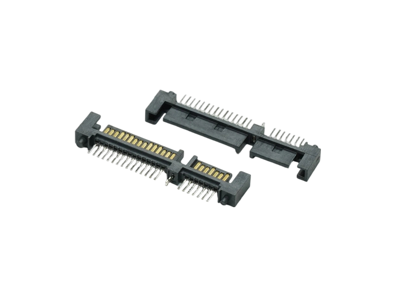 SATA 7+15P 公座DIP中间带鱼叉 